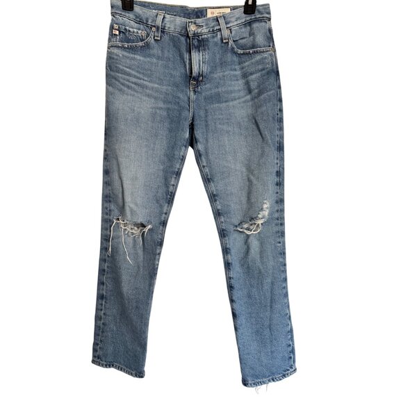 AG EX Boyfriend Slouchy Slim Size 27 Distressed Jeans NWT Adriano Goldschmied N - Picture 3 of 14